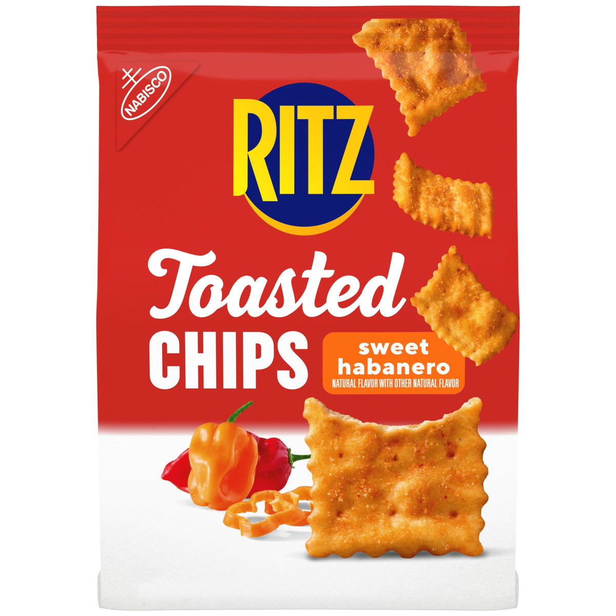 RITZ Toasted Chips Sweet Habanero Crackers, Party Snacks, 8.1 oz