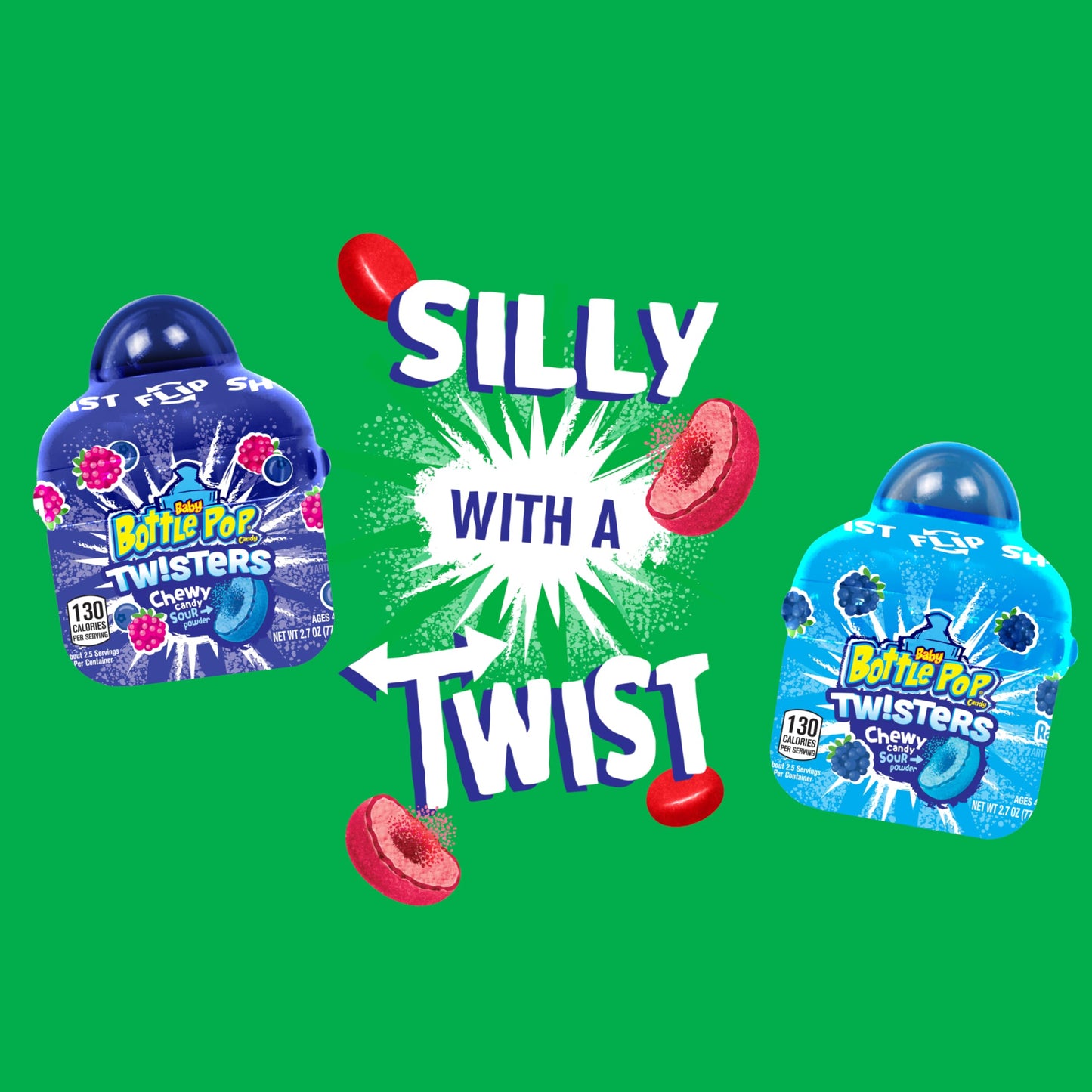 Baby Bottle Pop Chewy Candy Variety Pack, Assorted Flavors, 8 Ct, Individually Wrapped, Ideal for Party Favors and Goodie Bags
