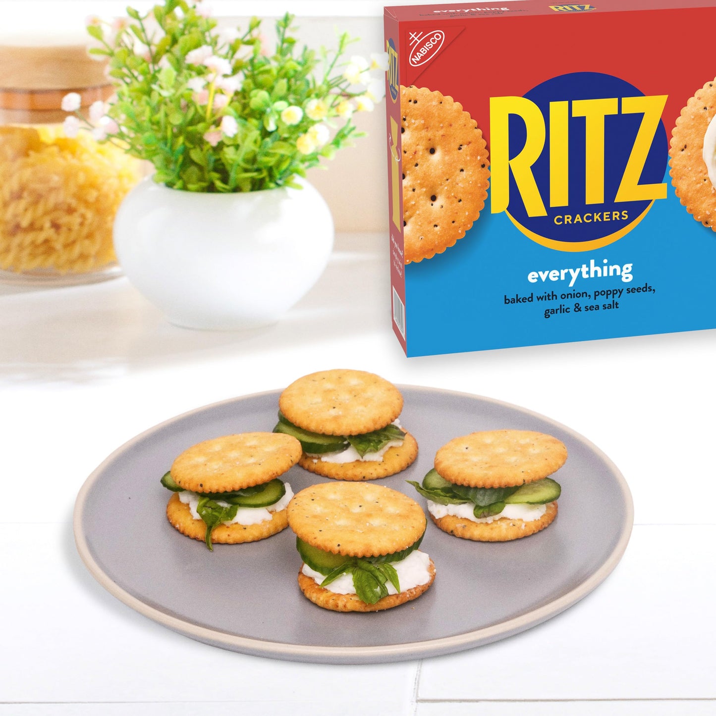 RITZ Everything Crackers, Snacks for Kids and Adults, Lunch Snacks, 13.7 oz
