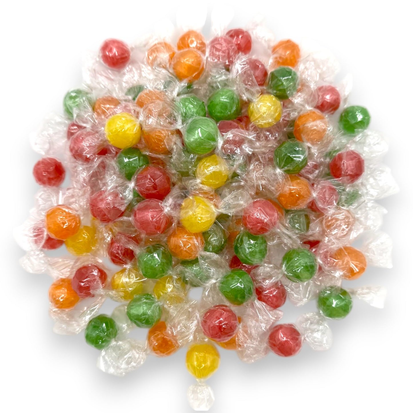 Assorted Sour Fruit Candy Balls, 1.5 Lbs Bulk Hard Candy Balls, Individually Wrapped Old Fashioned Hard Candy Cherry, Lemon, Lim
