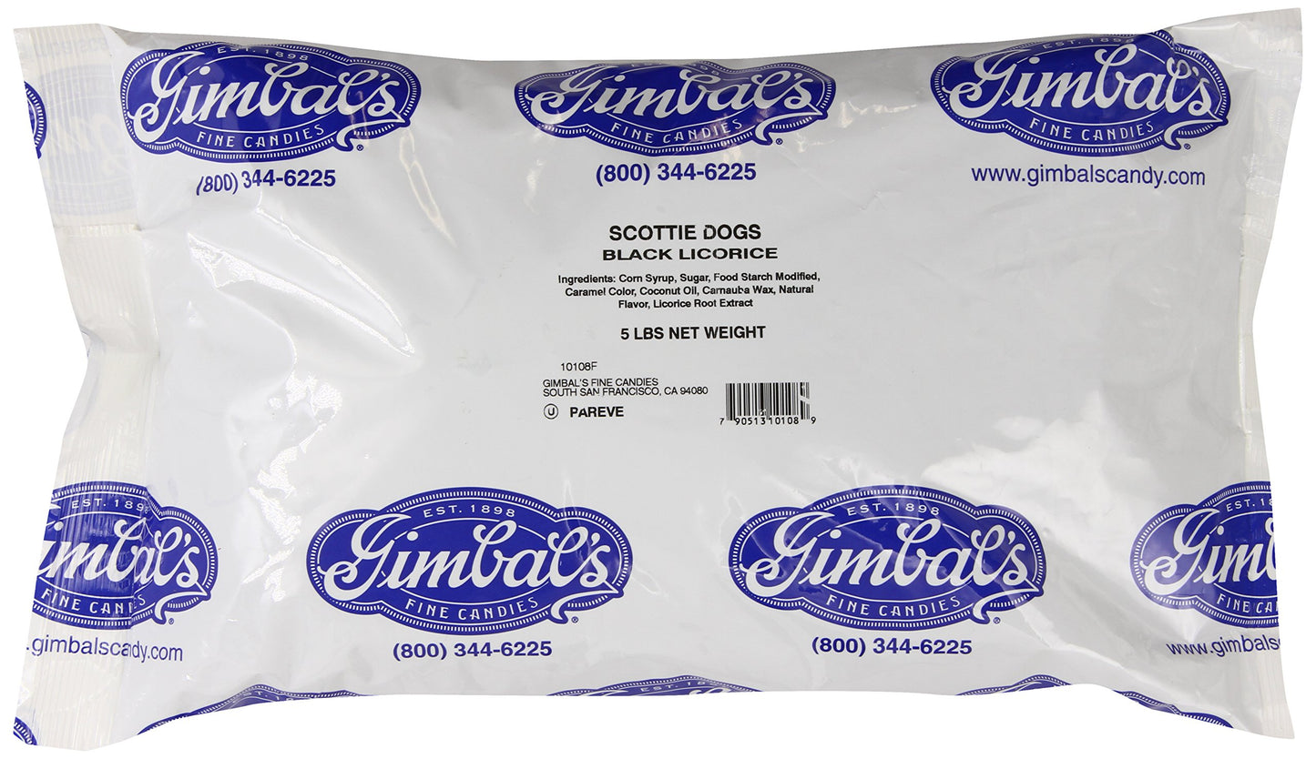 Licorice Scottie Dogs, Black, 5-Pound Bag