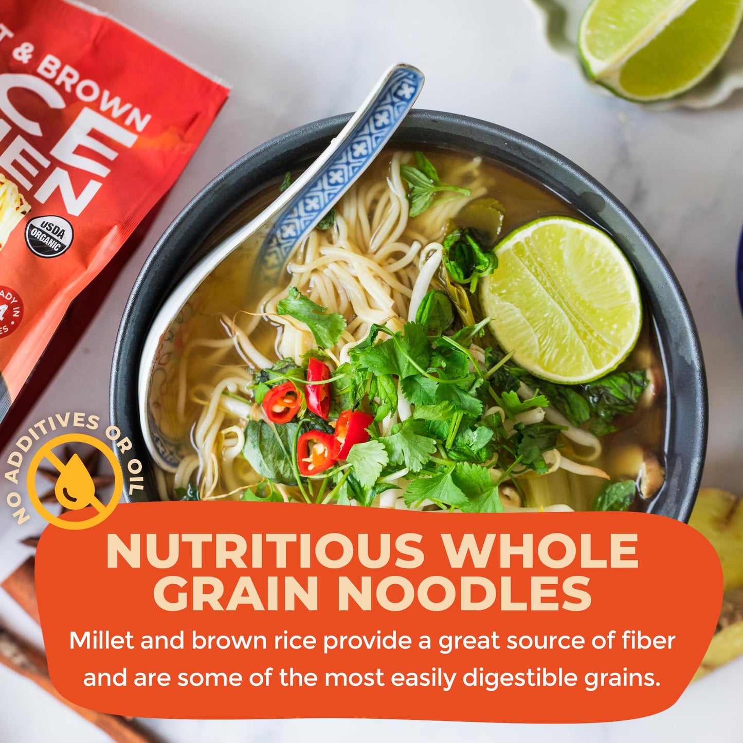 Lotus Foods Gourmet Organic MIllet and Brown Rice Ramen Noodles, 4 Count, 10 Ounce (Pack of 6)