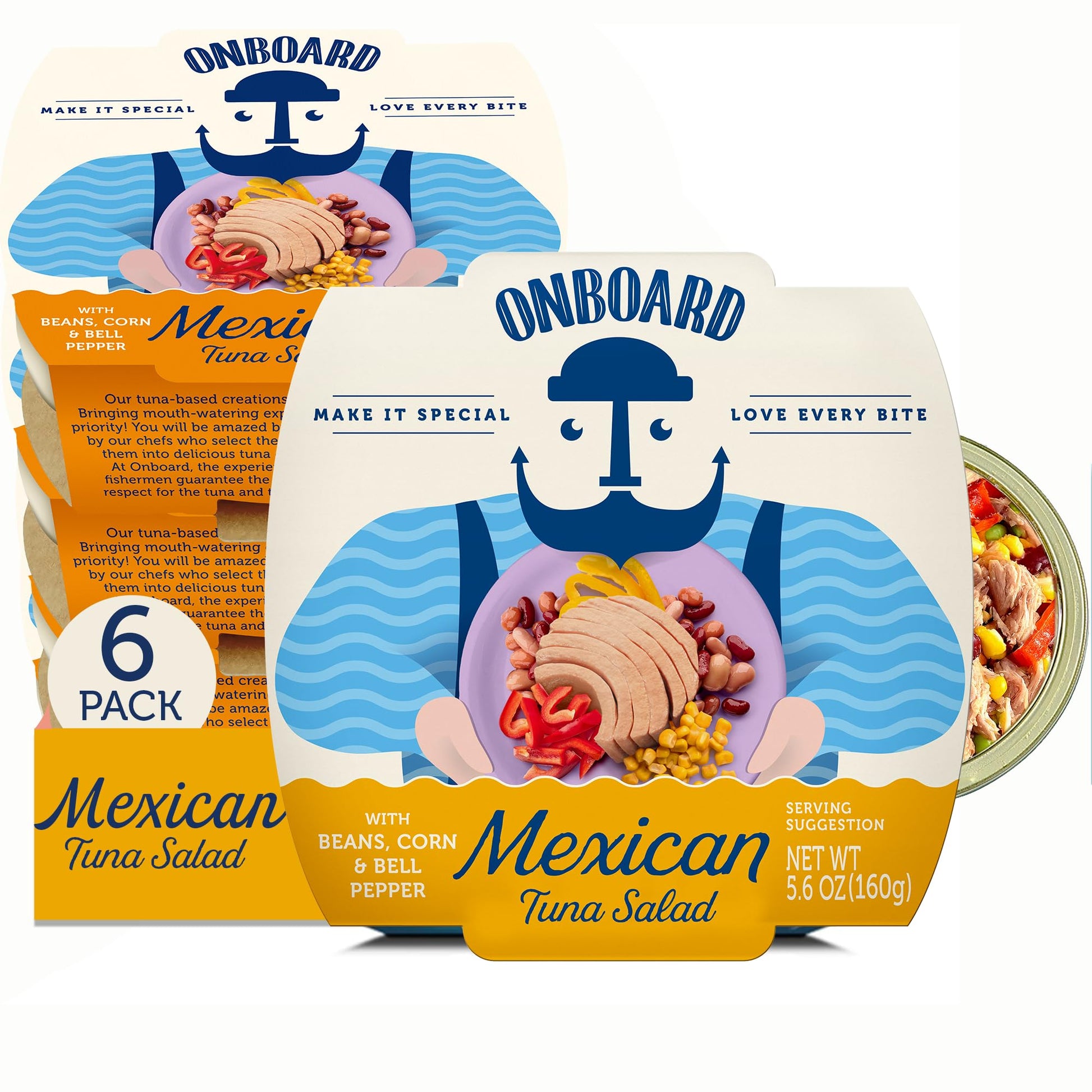 ONBOARD Ready to Eat Mexican Tuna Salad - Organic, High-Protein, 5.64 oz, Pack of 6