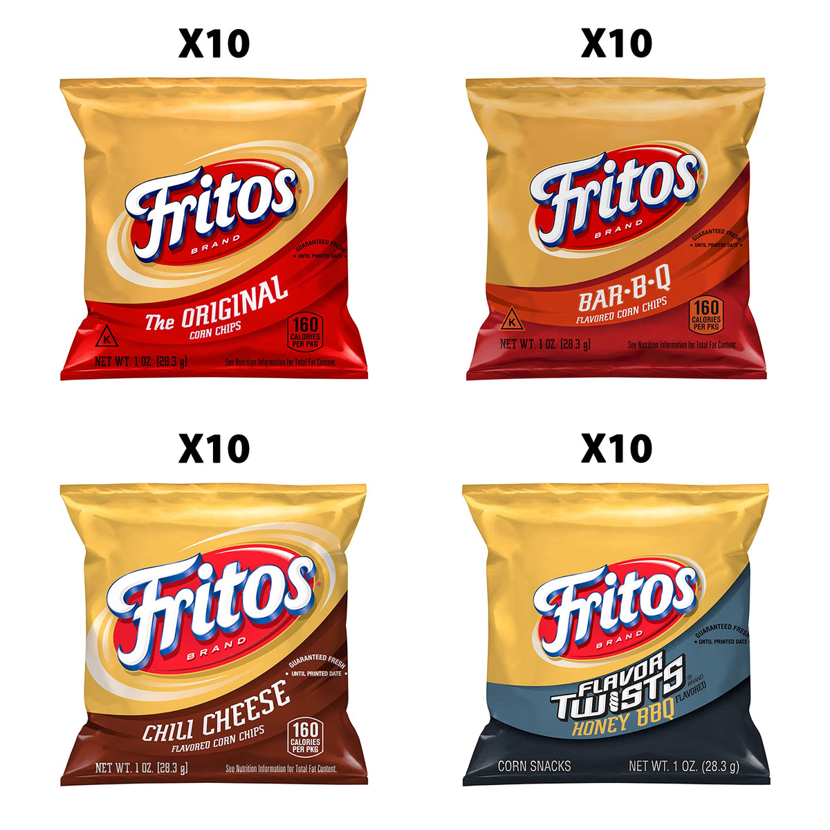 Fritos Corn Chips, Variety Pack, 1 Ounce (Pack Of 40)
