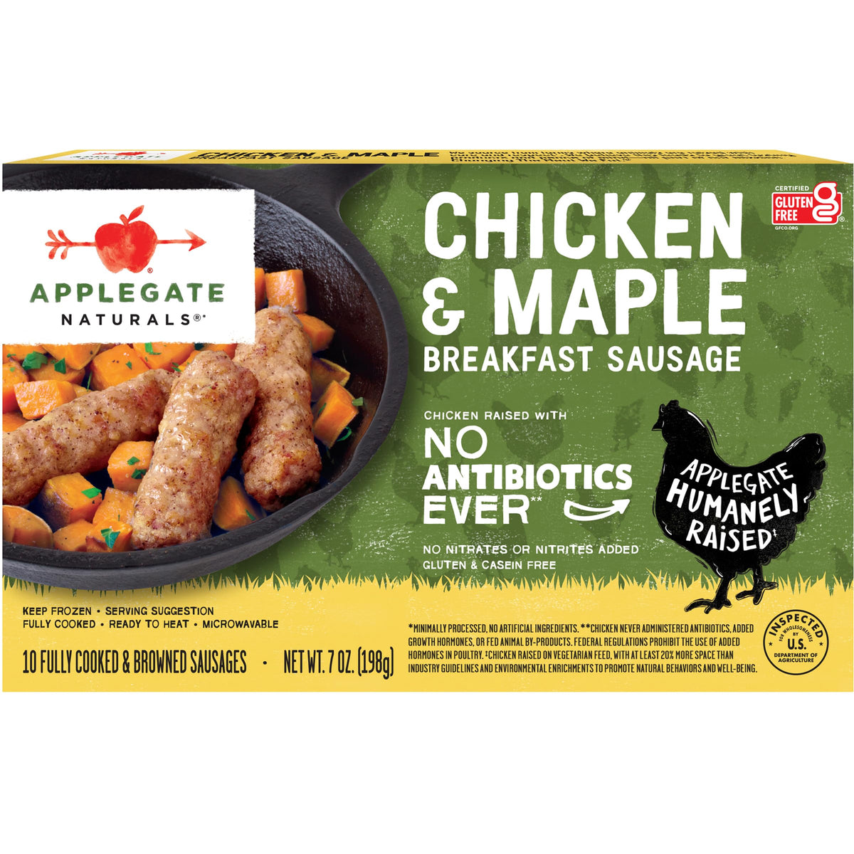 Applegate, Natural Chicken & Maple Breakfast Sausage Links, 7 oz (Frozen)