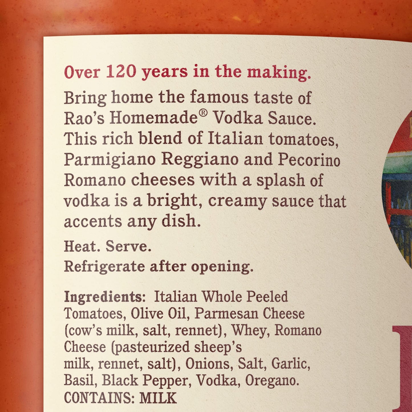 Raos Homemade spirit-inspired flavor Sauce, Creamy Tomato Pasta Sauce, All Natural, 32 oz, Keto Friendly, with Parmigiano Reggiano & Pecorino Romano