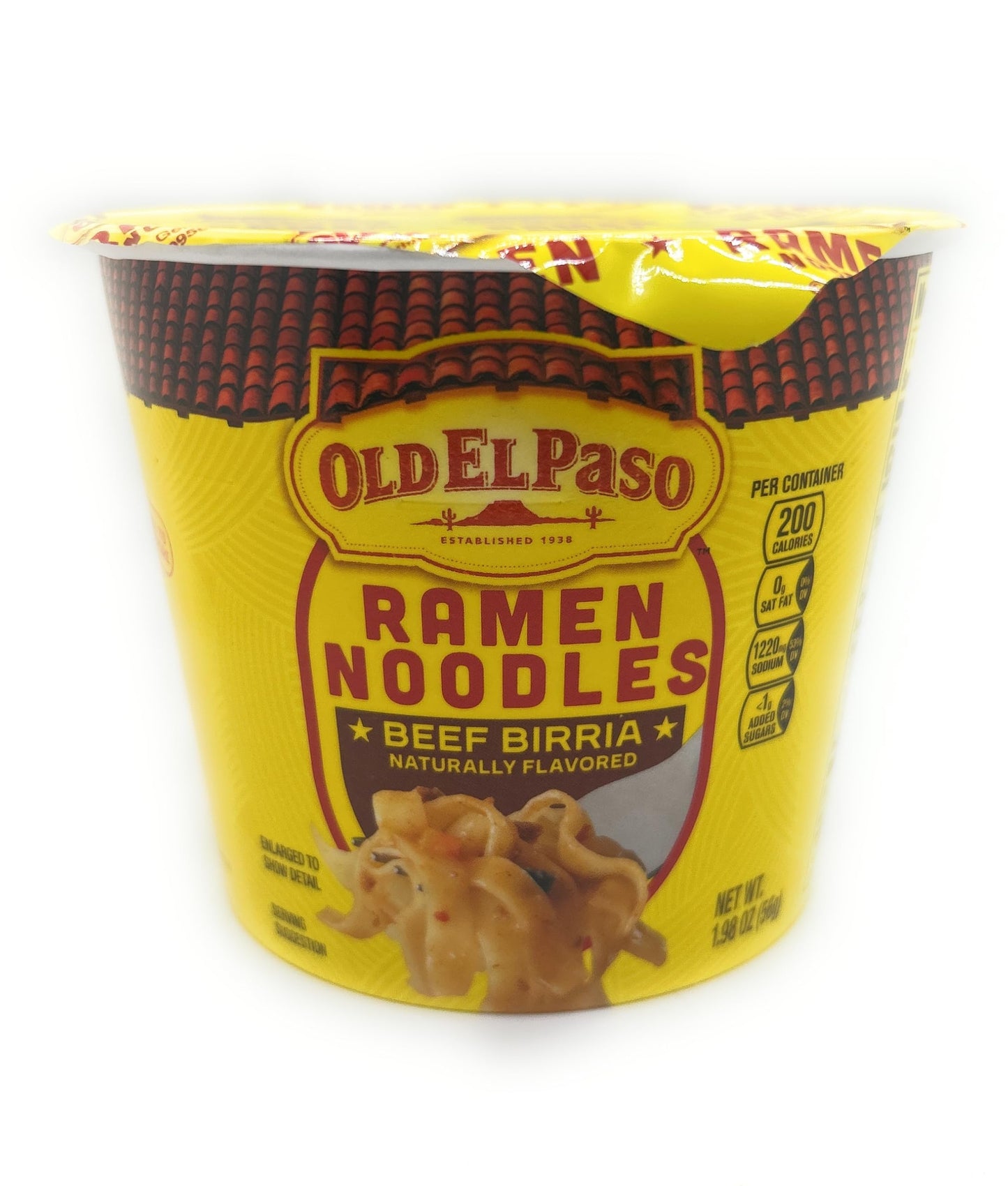 Old El Paso Ramen Noodles Microwave Soup Cup - 1 count (1.98oz, Beef Birria)