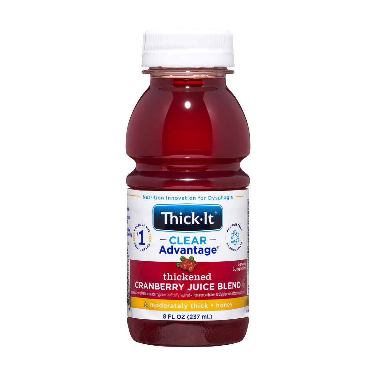 Thick-It Clear Advantage Thickened Cranberry Juice Blend, Moderately Thick Honey Bottle, 8 Fl Oz