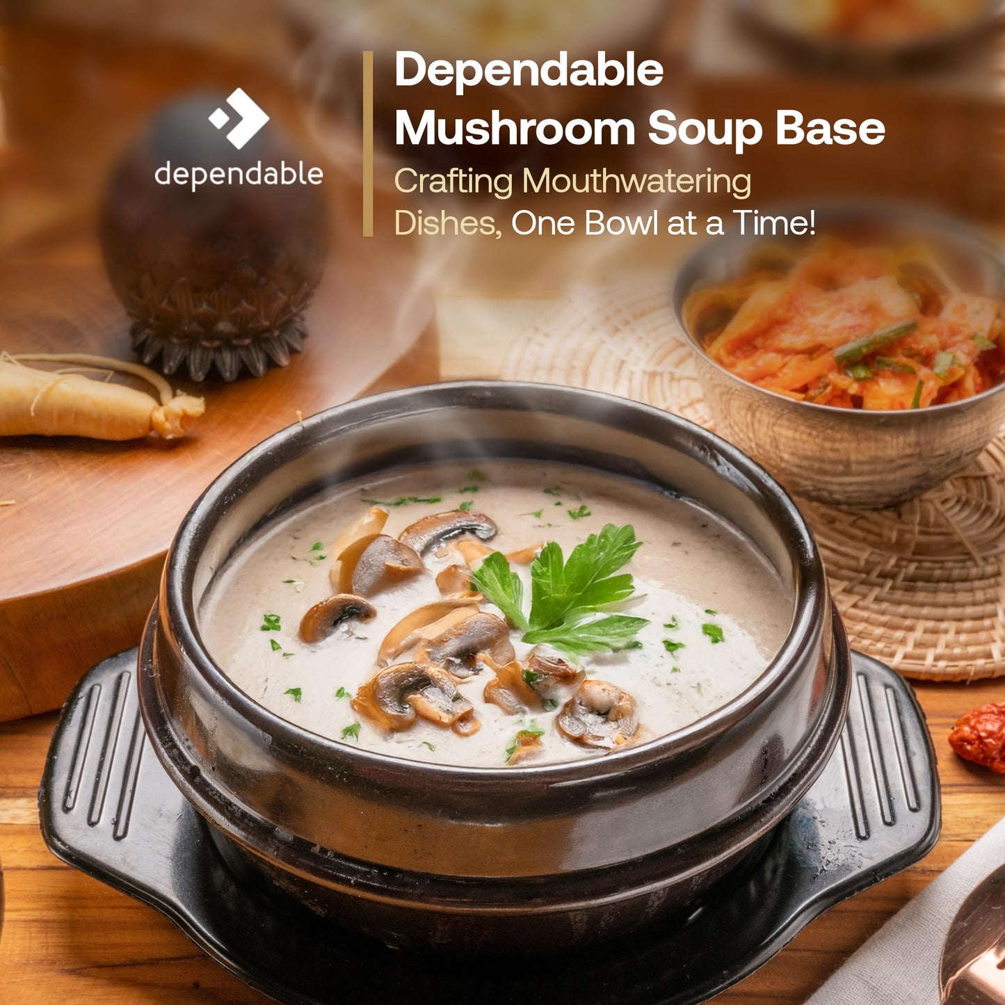 Dependable Food Mushroom Soup Base – Mushroom Flavor Consommé | 15 Oz. Resealable Jar | No Msg, Gluten-Free Kosher | Perfect For Soups, Stocks, And Broths