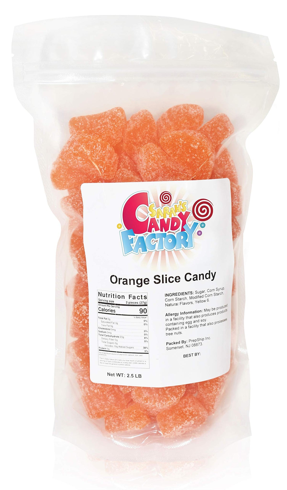 Sarah'S Candy Factory Orange Slice Candy In Resealable Bag, 2.5 Lbs