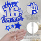 Happy 16Th Birthday Cake Topper, Blue And Silver Glitter Cake Toppers, 16 Year Birthday Party Cake Decoration