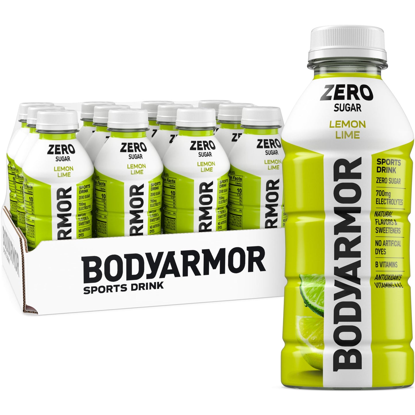 Bodyprotective Covering Zero Sugar Lemon Lime, Sugar Free Sports Drink - Low-Calorie Hydration - Natural Flavors With Potassium Packed Electrolytes, Antioxidants, And B-Vitamins, 16 Fl Oz (Pack Of 12)