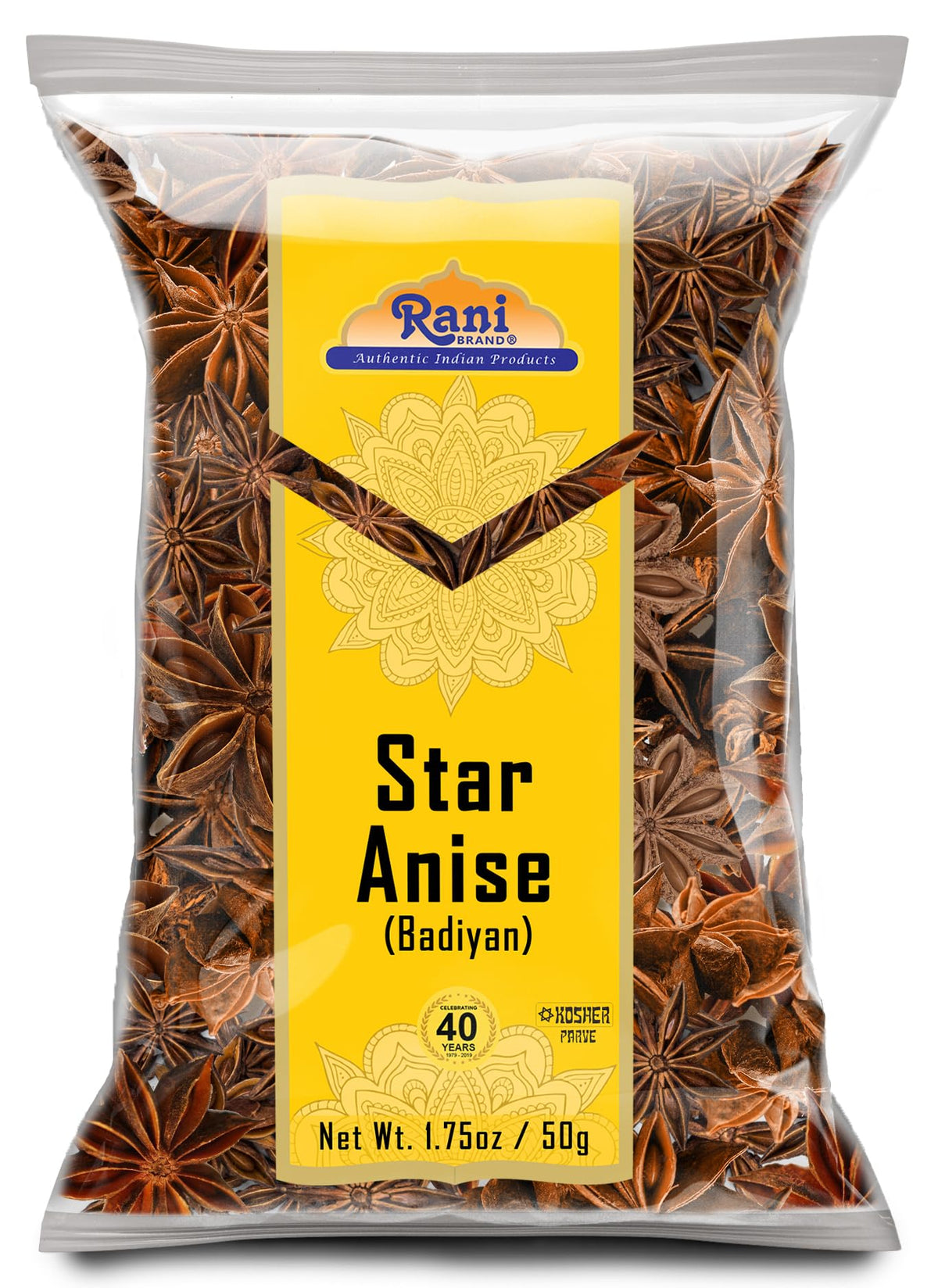 Rani Star Anise Seeds, Whole Pods (Badian Khatai) Spice 1.75Oz (50G) ~ All Natural | Gluten Friendly | Non-Gmo | Kosher | Vegan | Indian Origin