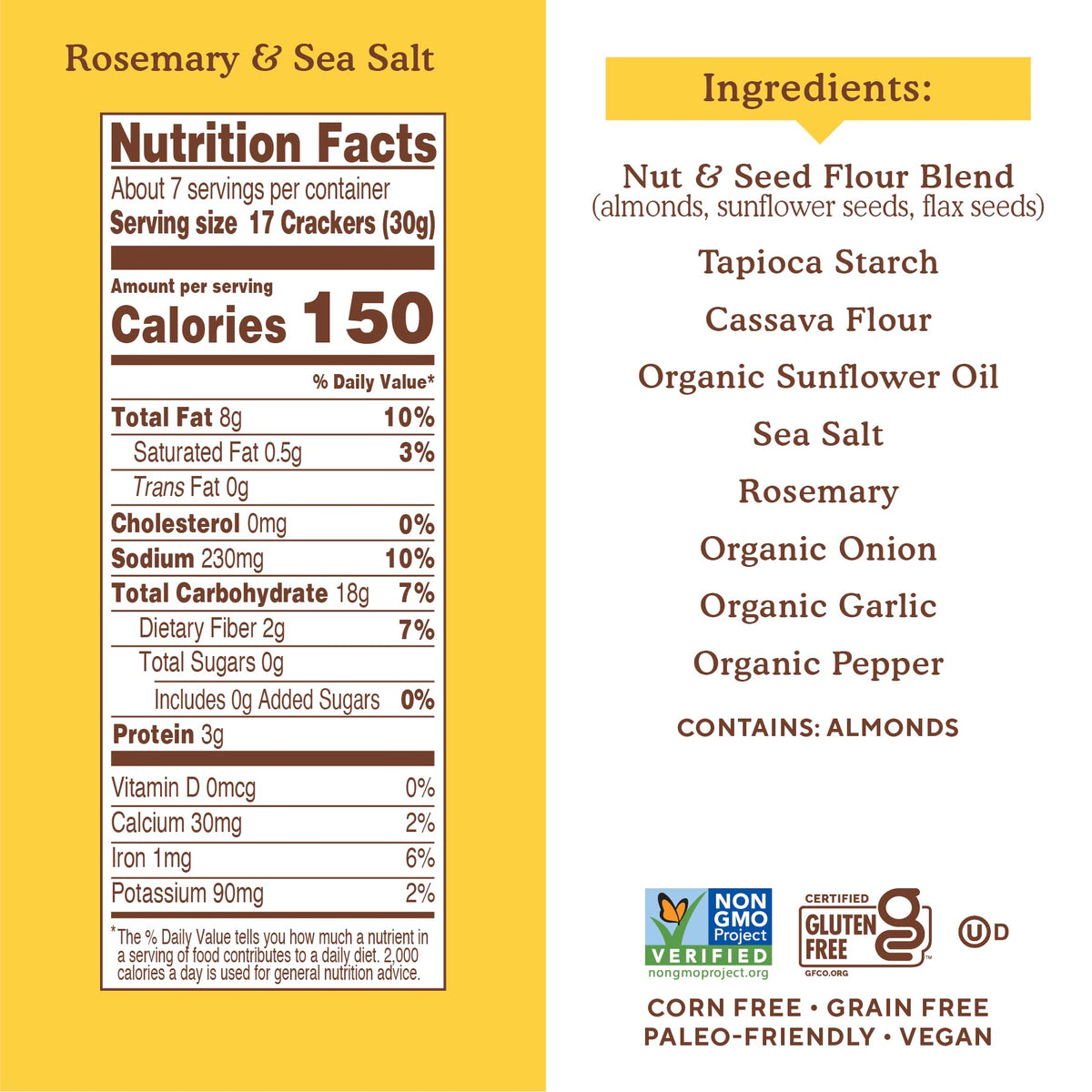 Simple Mills Almond Flour Crackers, Family Size, Rosemary & Sea Salt - Gluten Free, Vegan, Healthy Snacks, 7 Ounce (Pack of 1)