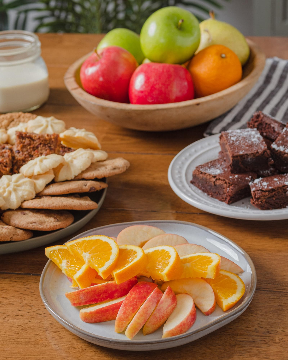 Delicious Orchards Sweet   & Fruit Gift Box - Assorted Fruits, Bakery, & Nuts - Decorative Packaging for Any Occasion