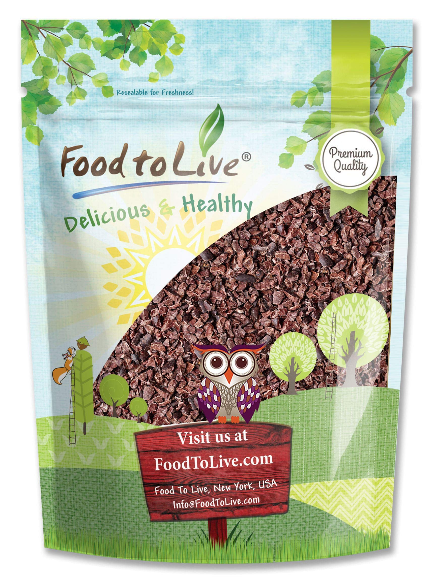 Food to Live Cacao Nibs, 2 Pounds - Raw, Unsweetened, Kosher, Vegan, Keto and Paleo Friendly, Made from Antioxidant Rich Cacao B
