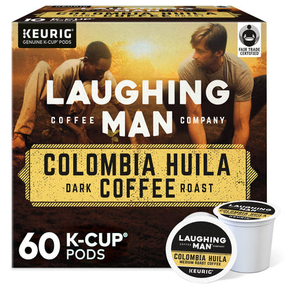 Laughing Man Colombia Huila Keurig Single-Serve K-Cup Pods, Dark Roast Coffee, 60 Count (6 Packs of 10)