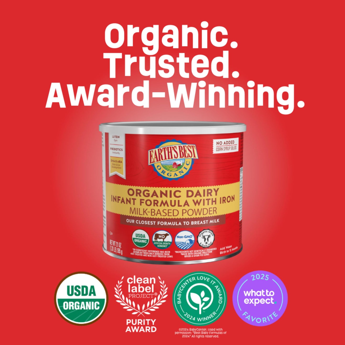 Earths Best, Formula Infant Dha Ara Organic, 23.2 Ounce