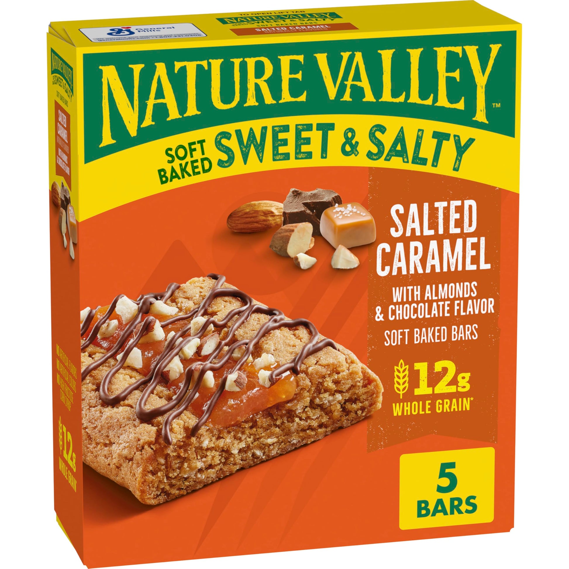 Nature Valley Soft Baked Sweet and Salty Bars  Salted Caramel  Made with Whole Grain  5 Bars  6.2 oz