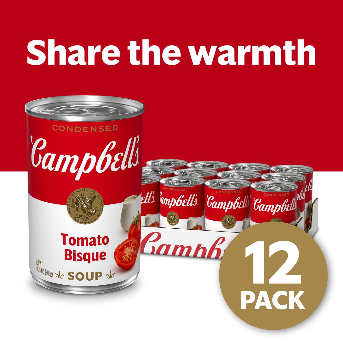 Campbell s Condensed Tomato Bisque Soup, 10.75 oz Can (12 Pack)
