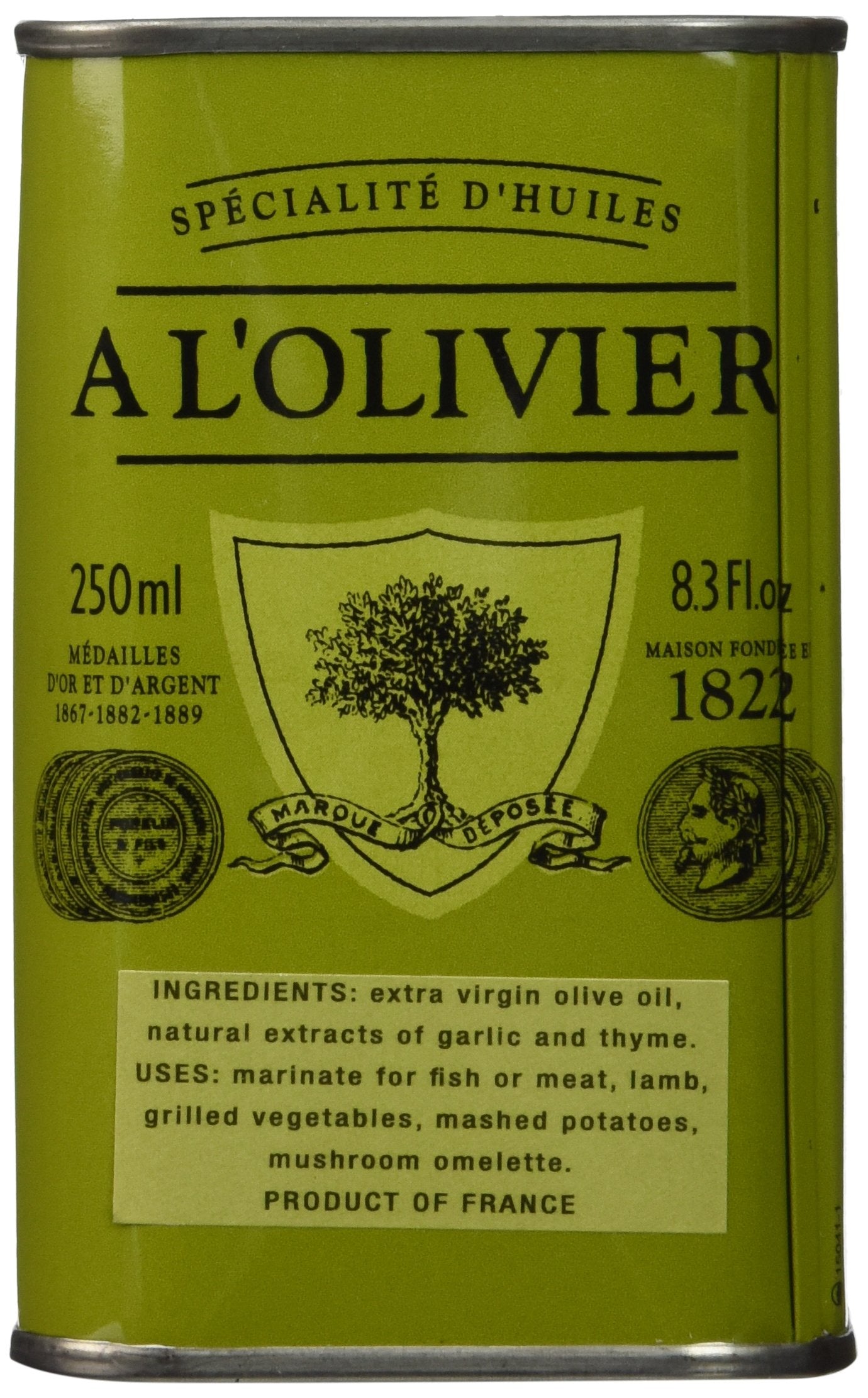 A L'Olivier Garlic & Thyme Infused Extra Virgin Olive Oil, 8.3 fl oz