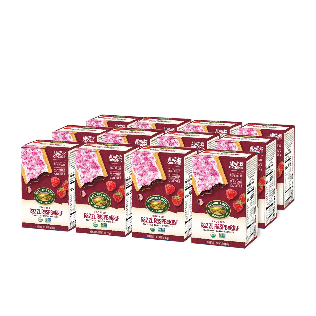 Nature s Path Organic Frosted Razzi Raspberry Toaster Pastries, 11 oz (Pack of 12), Non-GMO