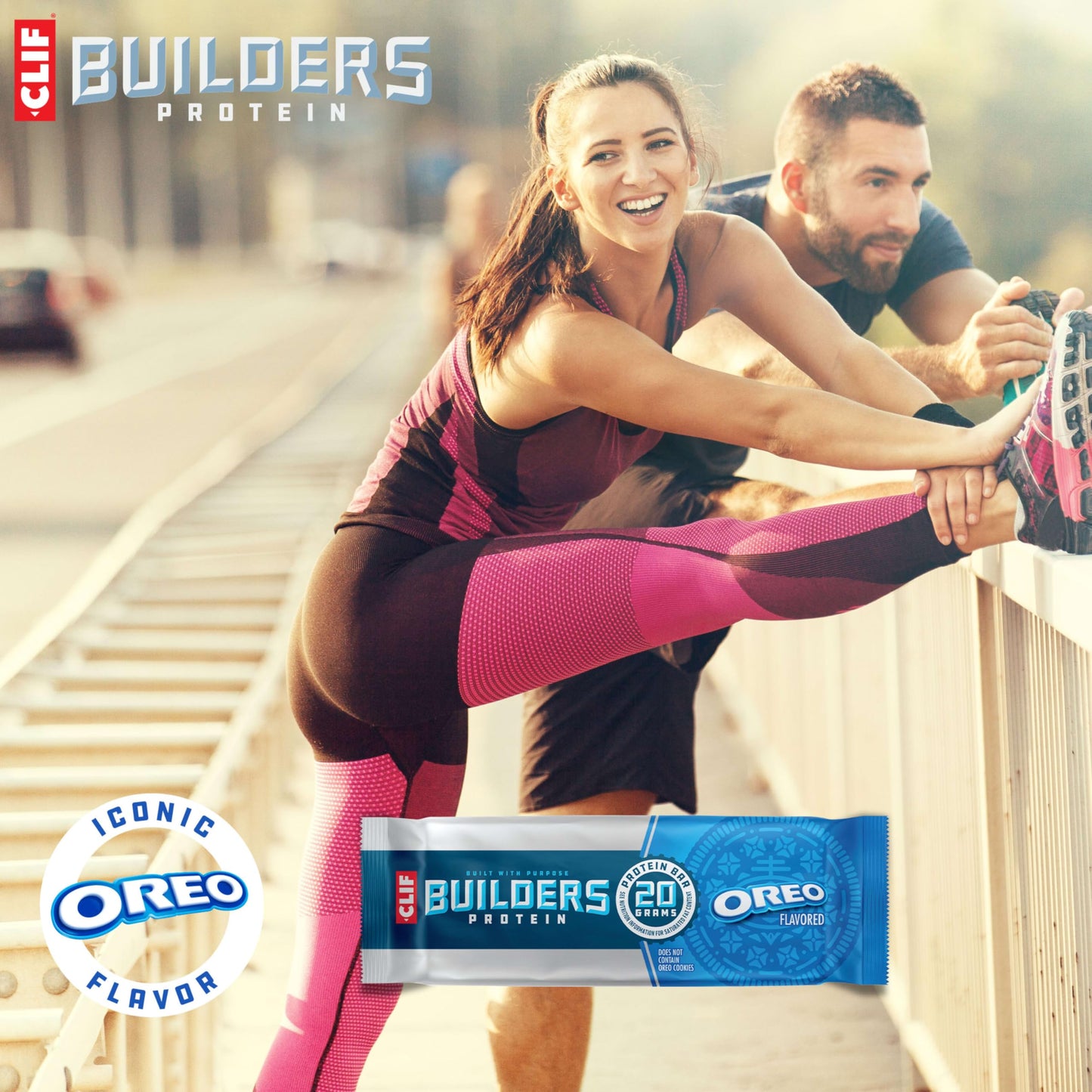 CLIF BUILDERS Protein Bars - OREO-Flavored - 20g Plant Based Protein - Gluten Free - Non-GMO - Low Glycemic - No Artificial Swee