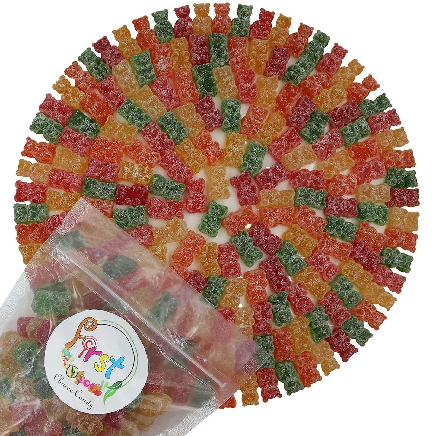 FirstChoiceCandy Sour Wacky Gummy Fun Bears, Assorted Flavors, 2.2 Pound Pack