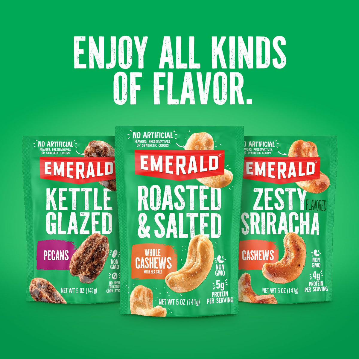 Emerald Salty Sweet Mixed Nuts (1-Pack) | 36oz Resealable Bulk Bag | Features Glazed Peanuts, Walnuts & Pecans, & Roasted Almond