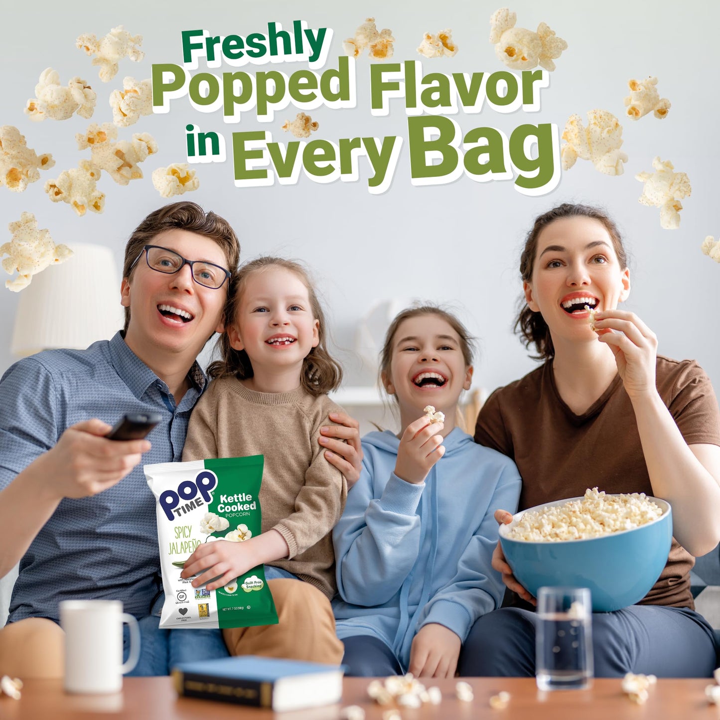 Poptime Kettle Corn Popcorn Bags Individual Servings - Sweet & Spicy Jalapeno & Himalayan Pink Salt Popcorn Individual Bags, Hea
