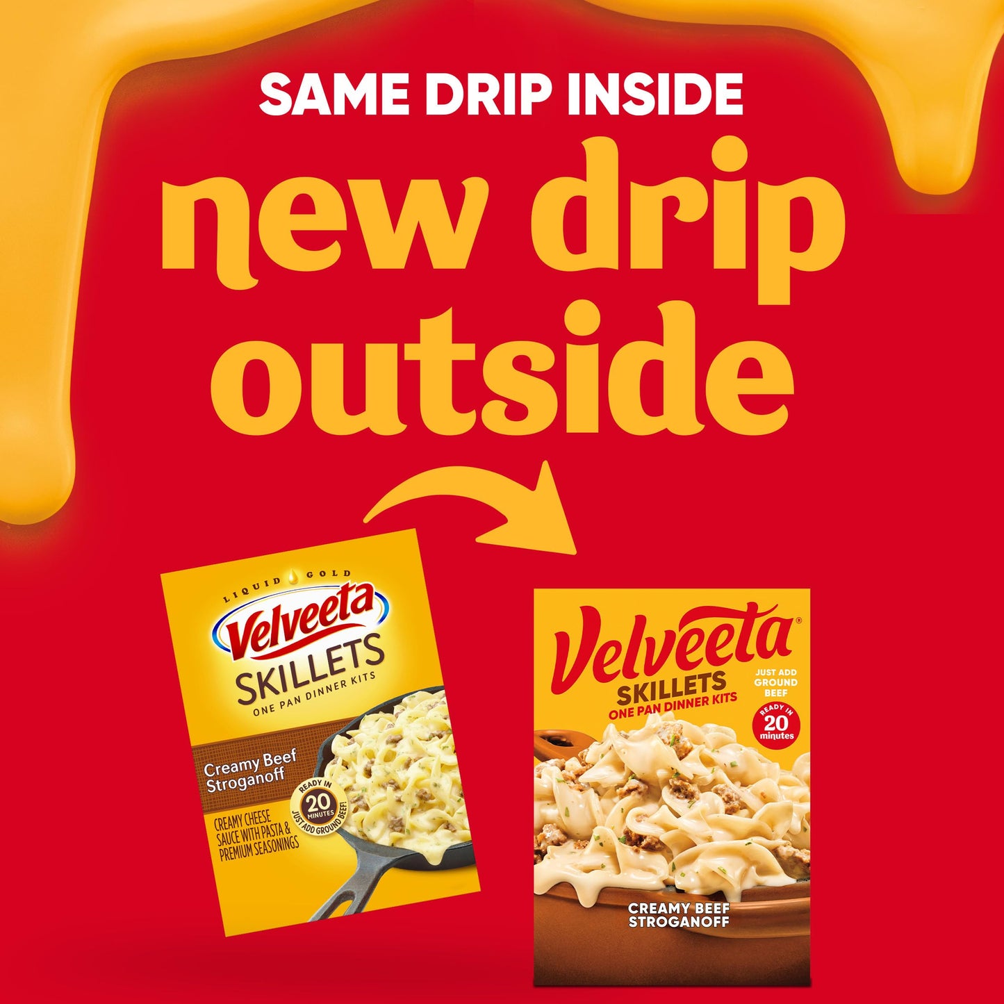 Velveeta Skillets Creamy Beef Stroganoff Dinner Kit, 11.6 oz Box, Includes Cheese Sauce, One Pan Meal