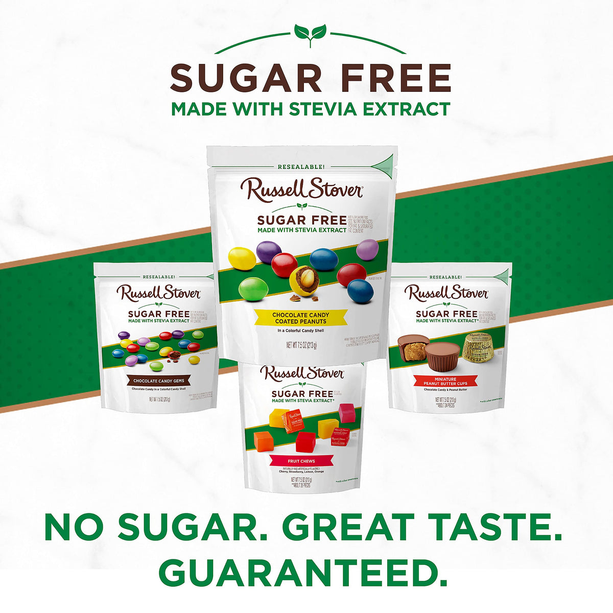Russell Stover Sugar Free Chocolate Candy Coated Peanut Gems, 7.5 Ounce Bag