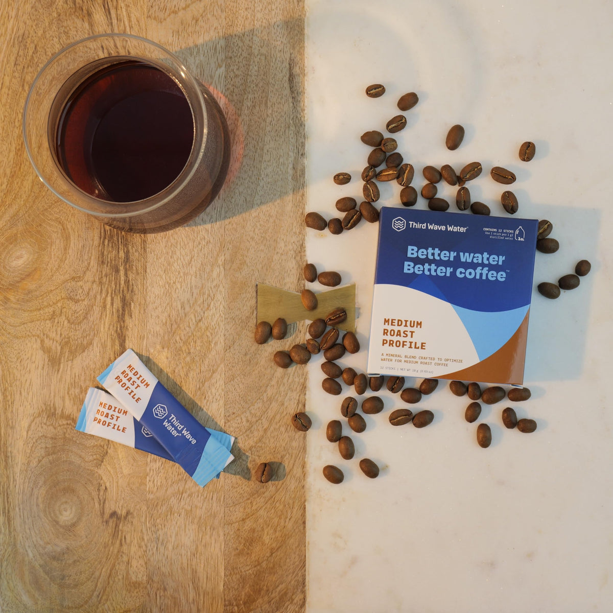 Third Wave Water Medium Roast Coffee Sticks - 12 Single Gallon Sticks
