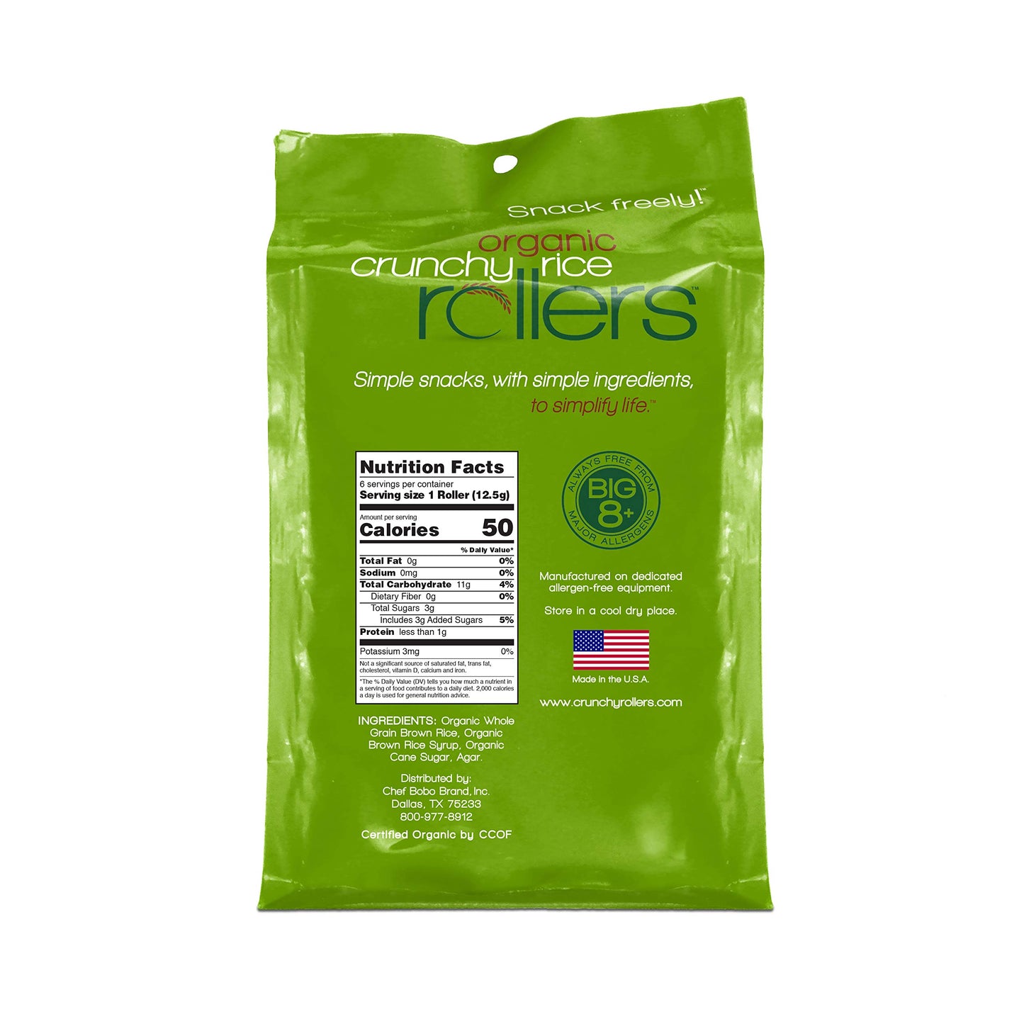 Crunchy Rollers - Roll Brown Rice - Case Of 8 - 2.6 Oz