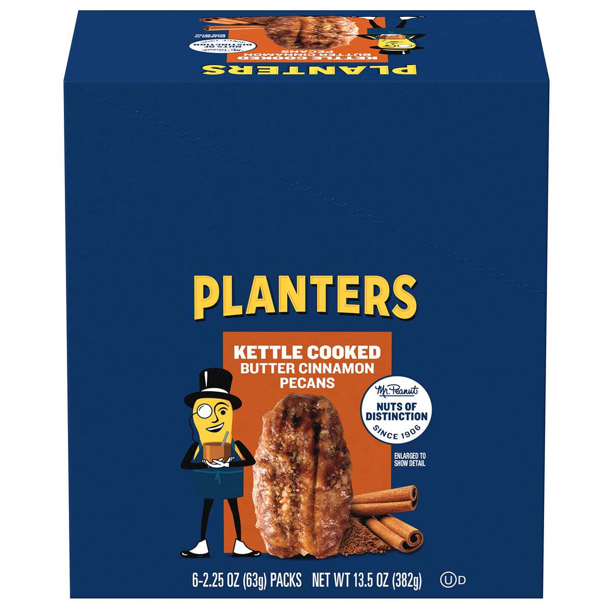 PLANTERS Kettle Cooked Butter Cinnamon Pecans 2.25 oz Pack (Pack of 6)