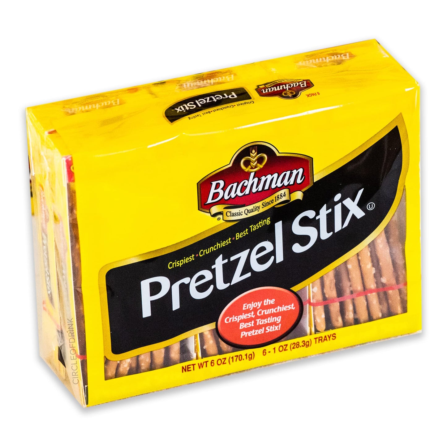 Bachman Pretzel Stix - Crispiest, Crunchiest, Best Tasting Pretzel Sticks - 6, 1oz Trays per Unit