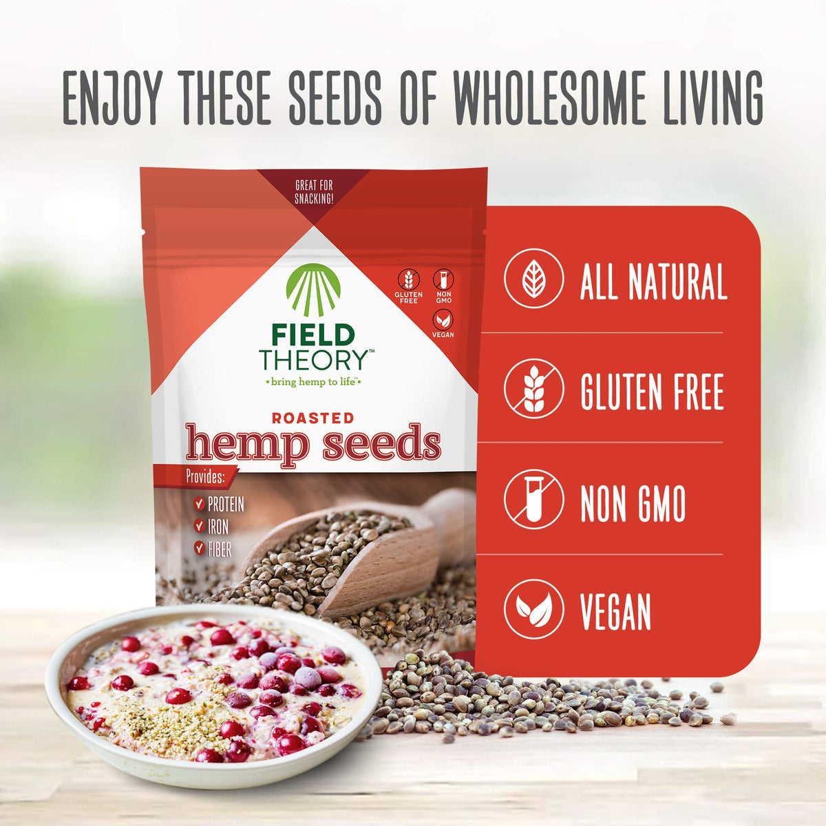 Field Theory - Roasted Hemp Seeds - Case Of 8-8 Oz(D0102H546I2)
