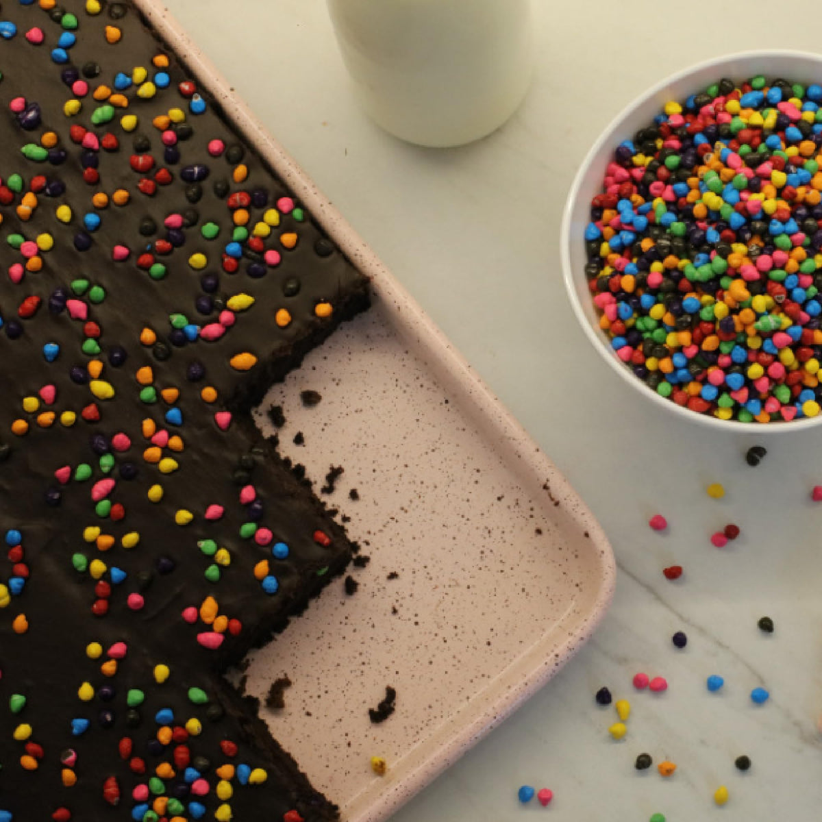 Rainbow Candy Coated Chocolate Chips | Cosmic Brownie Sprinkles [10 Oz] | Mini Chocolate Baking Chips for Ice Cream & Cake Decor