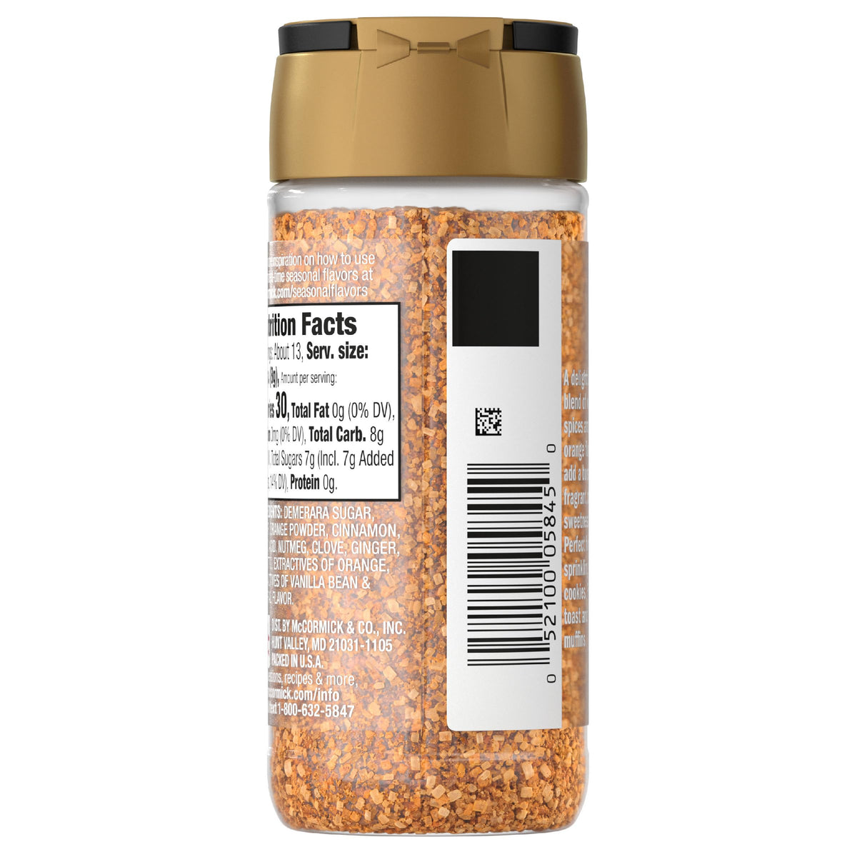 McCormick Finishing Sugar  Spiced Orange  Limited Edition  Bright Citrus Flavor with Warm Spices  For Muffins  Pie  Cocktails  Cider  Tea  and More  3.7 oz