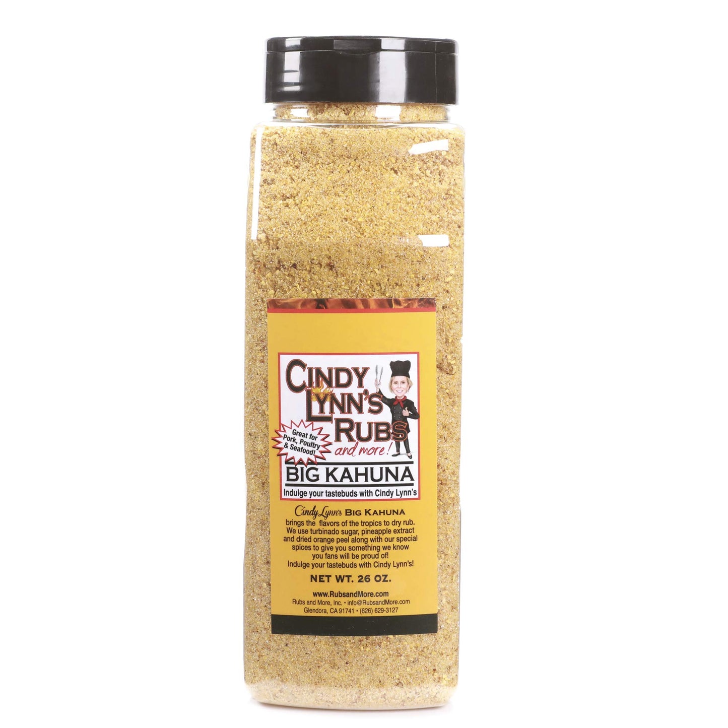 Cindy Lynns Big Kahuna Dry Rub And Seasoning - Bring The Flavors Of The Tropics To Poultry  Pork & Seafood - All-Natural Tropical Flavors - Great For Grilling And Aromatic Use (26Oz)