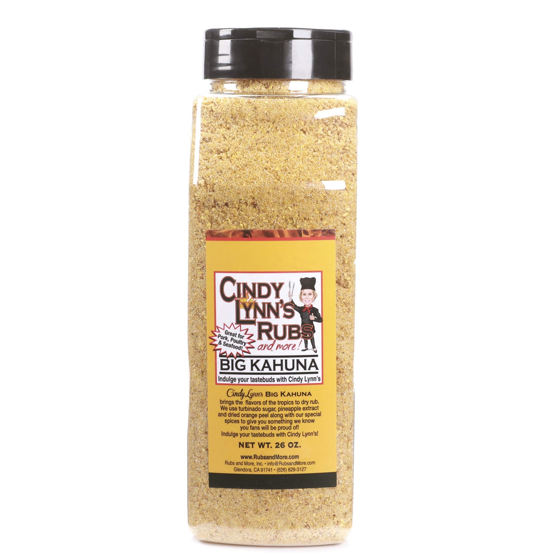 Cindy Lynns Big Kahuna Dry Rub And Seasoning - Bring The Flavors Of The Tropics To Poultry  Pork & Seafood - All-Natural Tropical Flavors - Great For Grilling And Aromatic Use (26Oz)