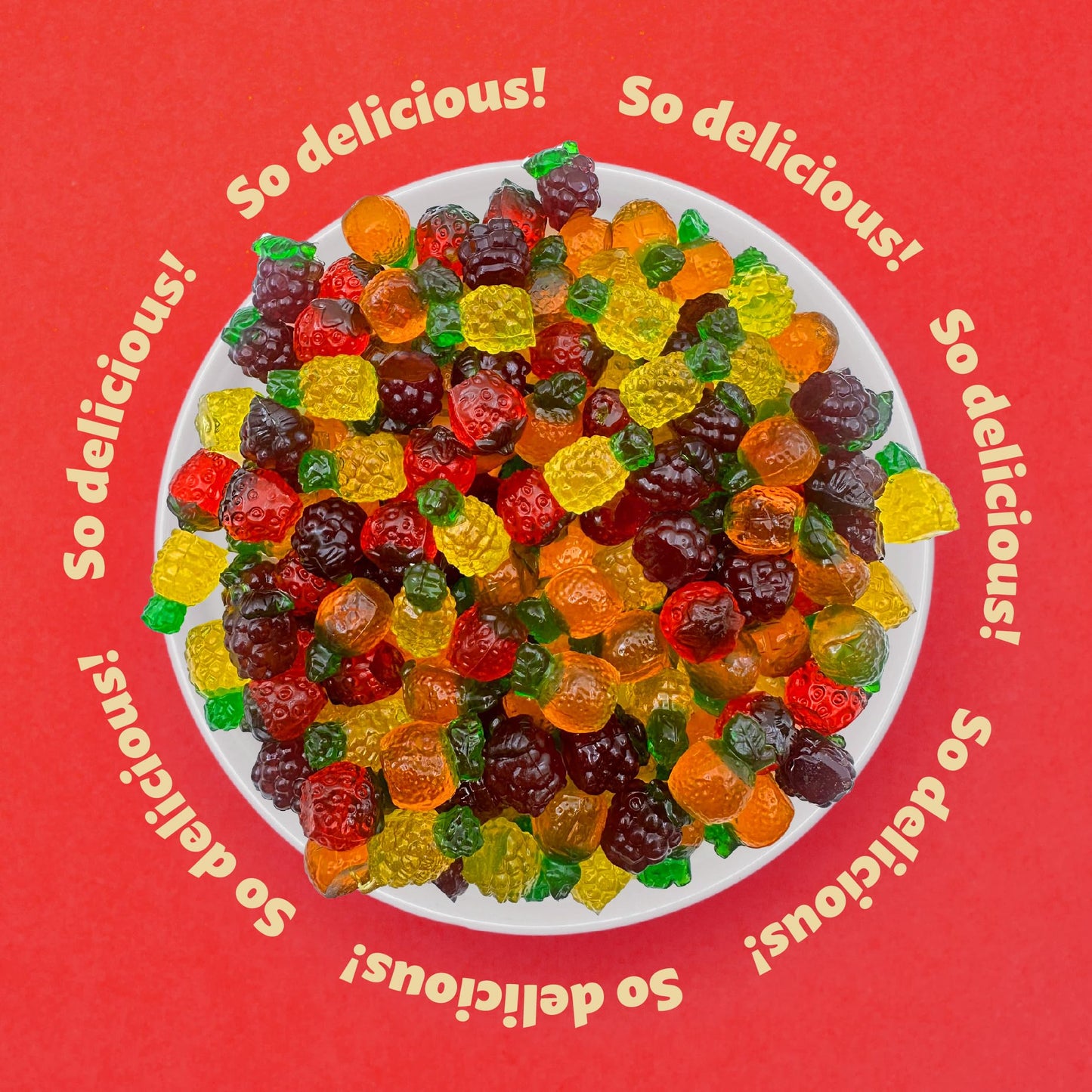 Fruit-Shaped 3D Gummy Candy | 1-Pound Pack | Assorted Fruit Flavors