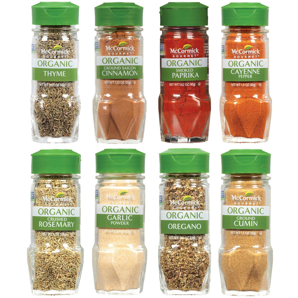 McCormick Gourmet Organic Spice Rack Refill Variety Pack - 8 Piece Set
