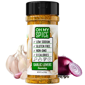 Garlic Powder And Herb Seasoning - Gluten Free & Low Sodium Garlic Salt Mix For Salad, Steak, Taco, Chicken & Salmon. Vegan Spic
