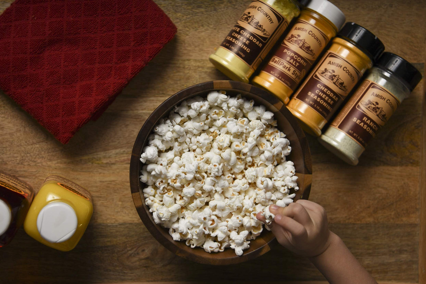 Amish Country Popcorn | Seasoning and Topping Variety Pack | Buttery Topping - 16 oz and Ballpark ButterSalt Popcorn Salt - 6 oz