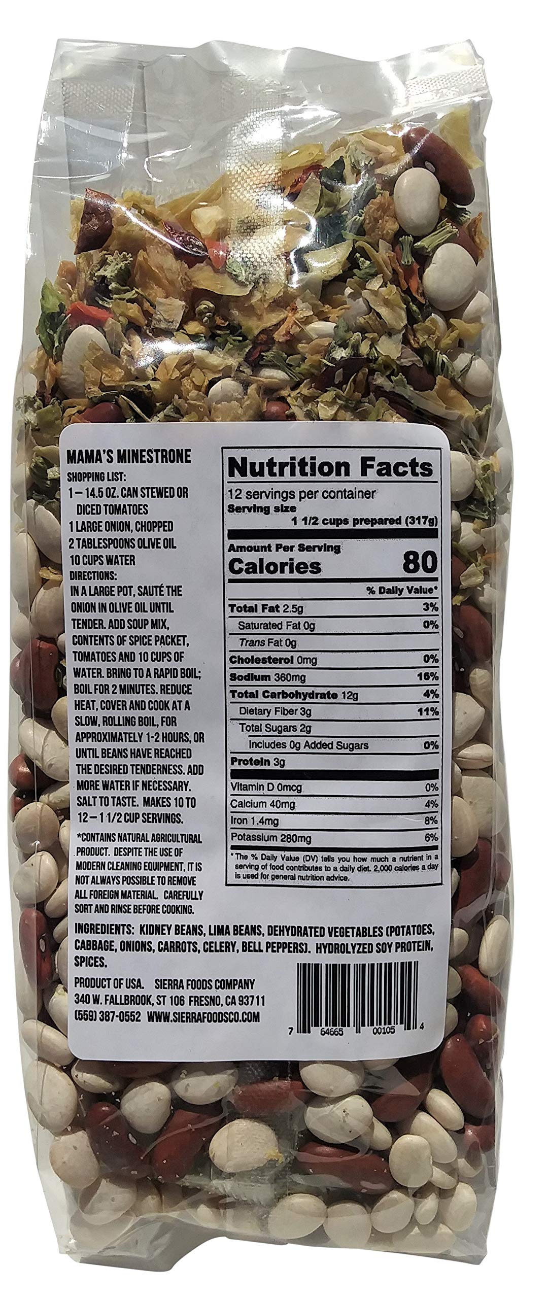 Sierra Soups 3 Pack Assortment - Healthy Gluten-Free Soups: Fresno Fog Split Pea, French Style 5 Bean & Minestrone with Soup Spoon