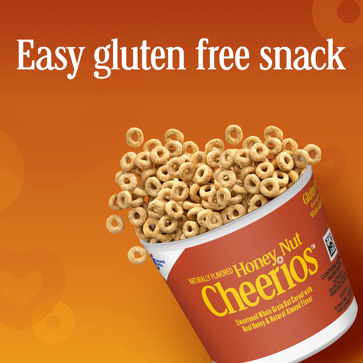 Big G Cereal Honey Nut Cheerios Gluten Free Cereal, 4Pk Cup 7.2Oz