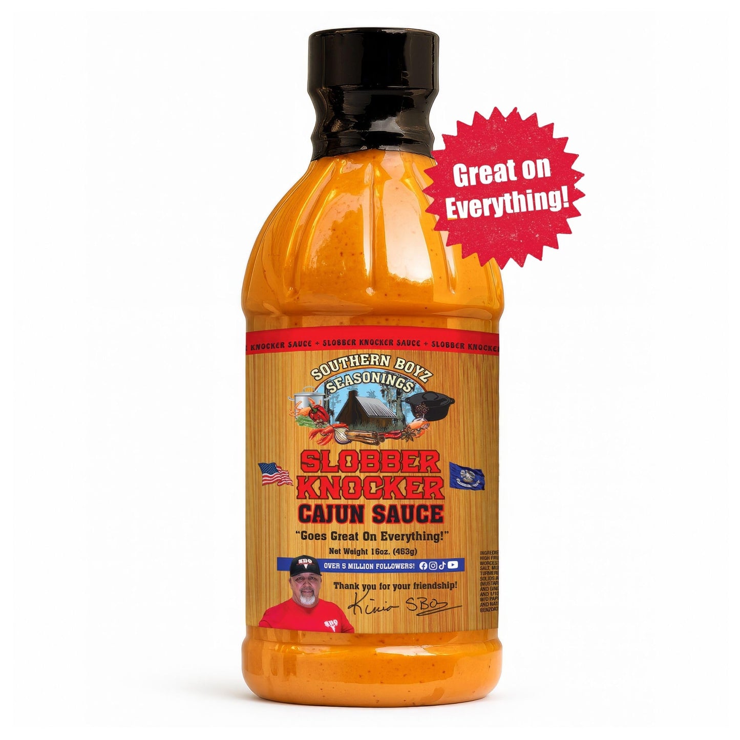 Southern Boyz Slobber Knocker Cajun Sauce - Authentic Louisiana-Style Cajun Condiments & Dipping Sauce, 16 oz