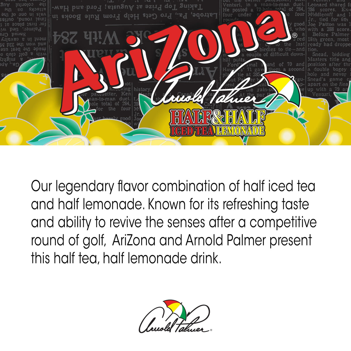 Arizona Arnold Palmer Half And Half - Big Can, 22 Fl Oz (Pack Of 12)