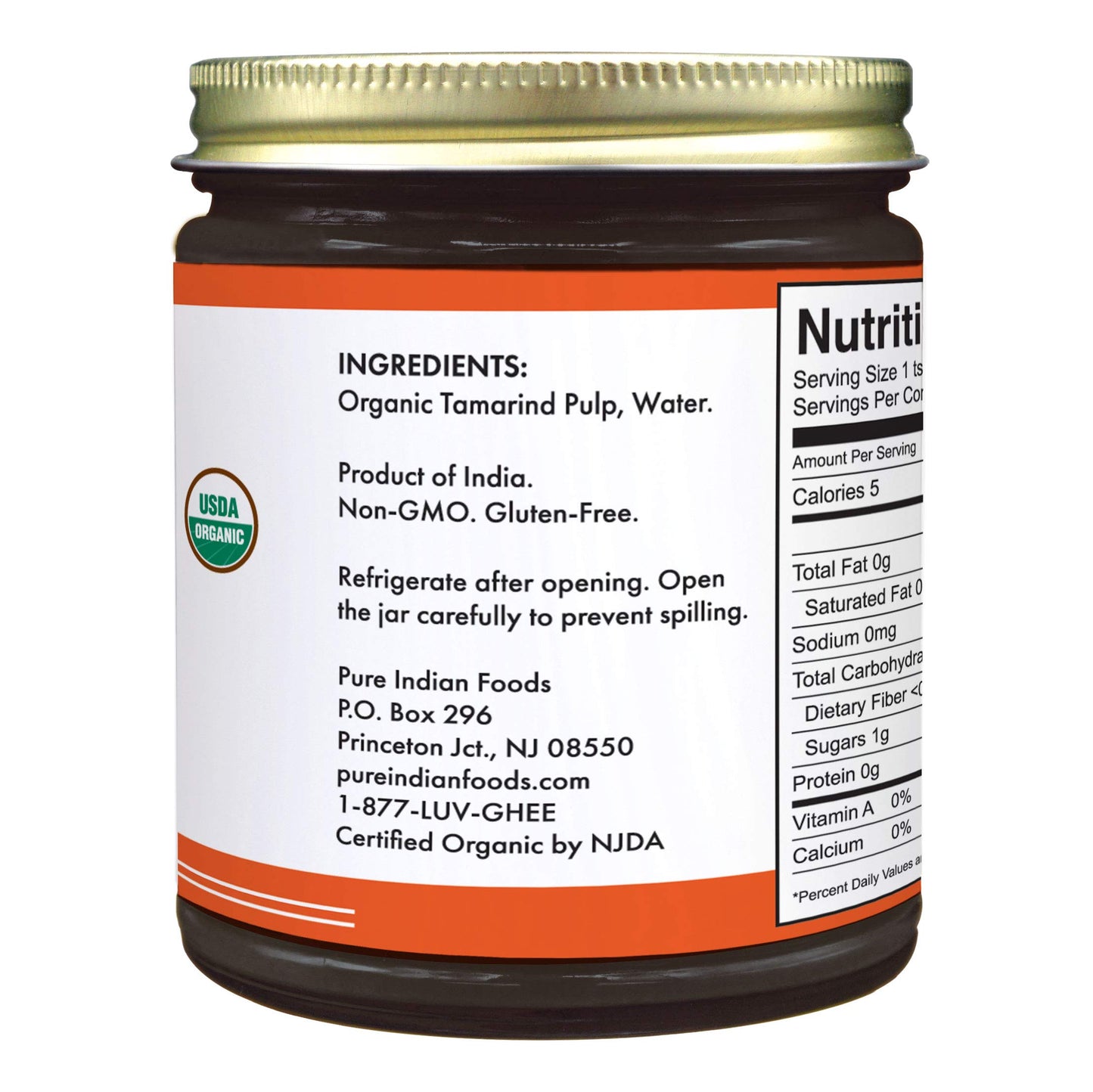 Pure Organic Tamarind Paste Concentrate - Sweet and Sour Sauce for Indian Chutney and Thai curry, Gluten Free, No Sugar Added, G